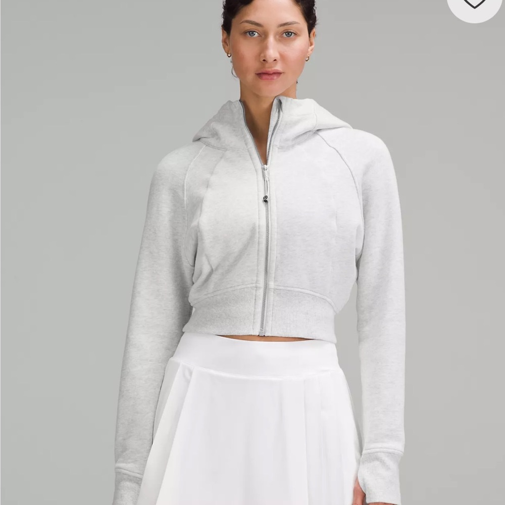 Scuba full-zip cropped hoodie